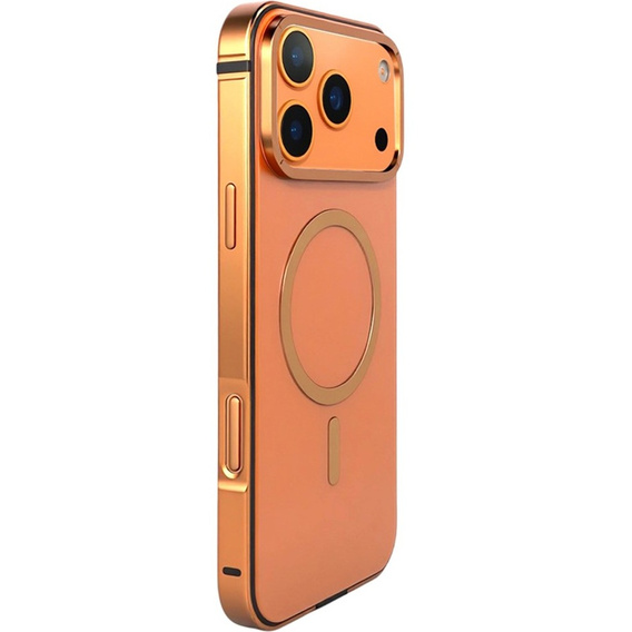 Etui do iPhone 17 Pro, Metal Frame, do MagSafe – pomarańczowe