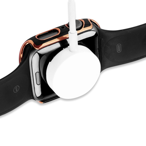 2w1 Etui + Szkło Hartowane do Apple Watch 4/5/6/SE 44mm, Czarne / Złote