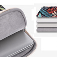 Torba na Laptopa 13" z Motywem Dużych Liści - Czarna