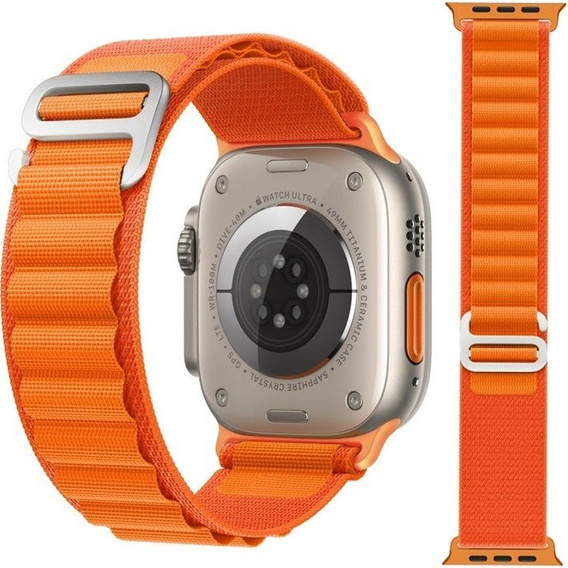 Pasek Nylonowy do Apple Watch 1/2/3/4/5/6/7/8/9/10/11/SE 38/40/41/42mm, Pomarańczowy