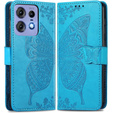 Etui z klapką do Motorola Edge 50 Pro, Butterfly, niebieskie