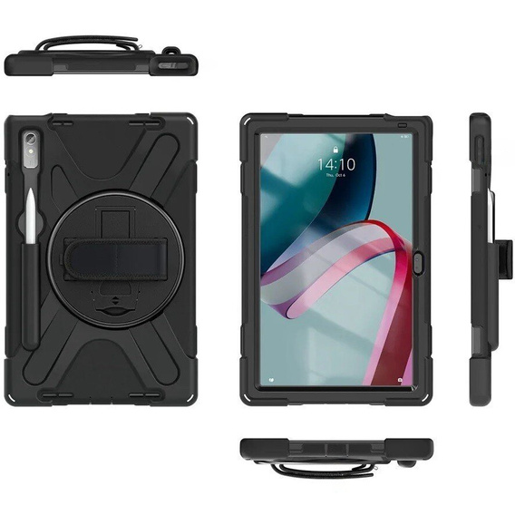 Etui pancerne do Lenovo Tab P11 Pro Gen 2 TB132FU TB132XU 11.2", ochronne 360 z miejscem na rysik, Czarne