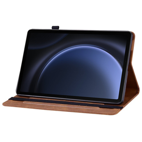 Etui do Samsung Galaxy Tab S10 Lite / S10 FE / S9 FE, Wallet Pen Slot, brązowy