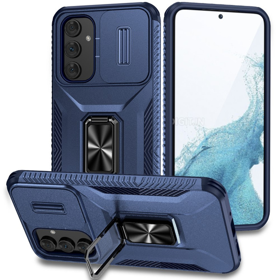 Etui do Samsung Galaxy A54 5G, pancerne Slide Ring, niebieskie