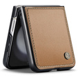 Etui do Samsung Galaxy Z Flip7 FE / Z Flip6, CASEME Litchi Leather, brązowe