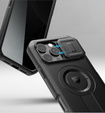Etui pancerne do iPhone 16 Pro Max, Dexnor CamProtect MagSafe, z folią prywatyzującą, czarne (Dwie ramki)