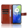 Etui z klapką do Motorola Moto E14, Crazy Horse Wallet, brązowe