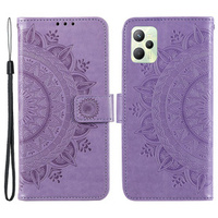 Etui z klapką do Realme C35, Mandala, fioletowe