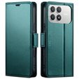 Etui do Xiaomi Poco F8 Pro, ERBORD Glossy Litchi, portfel z klapką, zielone