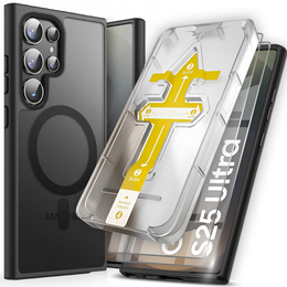Etui do Samsung Galaxy S25 Ultra – Czarny Matt z MagSafe + 2x szkło z ramką