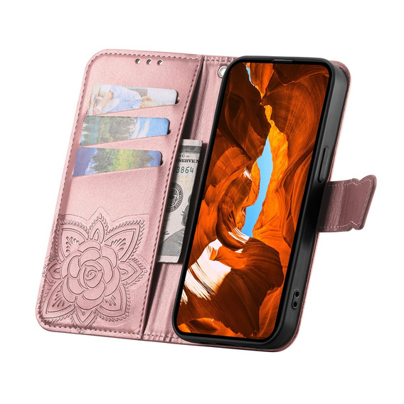 Etui z klapką do Xiaomi Redmi Note 15 Pro Plus 5G, Butterfly, różowe