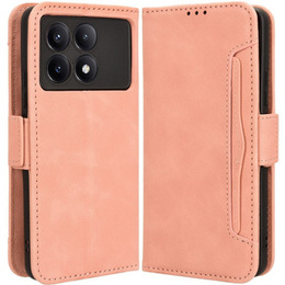 Etui z klapką do Xiaomi Poco F6 Pro, Card Slot, różowe