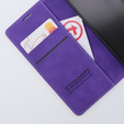 Etui do iPhone 15, ERBORD Vintage portfel z klapką, fioletowe