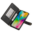 Etui z klapką do iPhone 16 Pro, Wallet Zipper Pocket, czarne