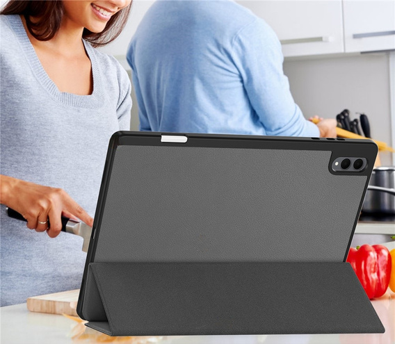 Etui do Samsung Galaxy Tab S11 Ultra, Smartcase z miejscem na rysik, szare
