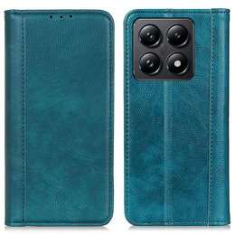 Etui do Xiaomi 14T, Wallet Litchi Leather, zielone