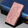 Etui z klapką do Xiaomi Poco F6, Butterfly, różowe rose gold