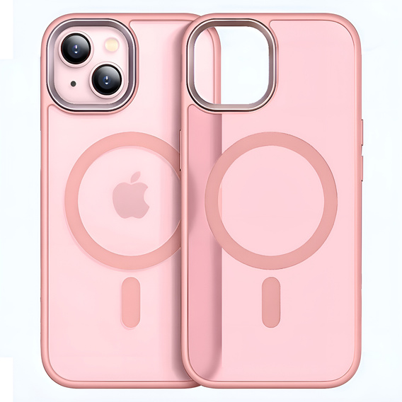 Etui do iPhone 15, do MagSafe, ERBORD Matt Case, różowy + Szkło na ekran