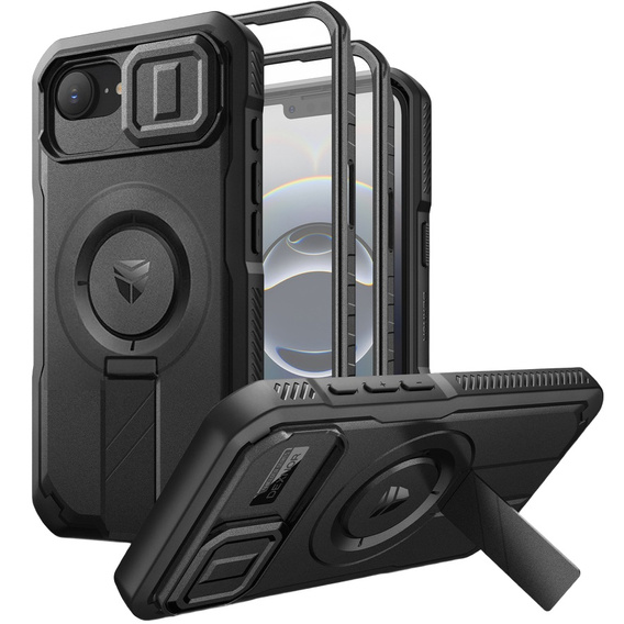 Etui pancerne Dexnor CamProtect z MagSafe do iPhone 16e – czarne