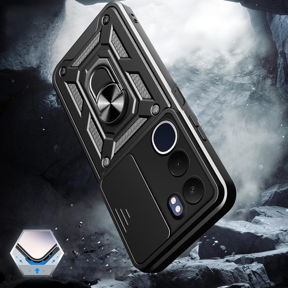 Etui pancerne do Vivo Y19s, CamShield Slide, czarne