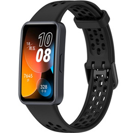 Pasek Silikonowy do Huawei Band 8 / Huawei Band 9 / Huawei Band 10, z dziurkami, Czarny
