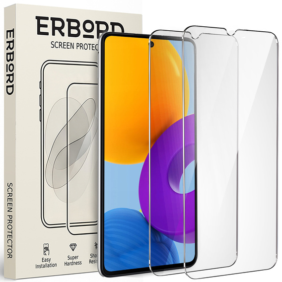 2x Szkło Hartowane do Samsung Galaxy M52, ERBORD 9H Hard Glass, szybka