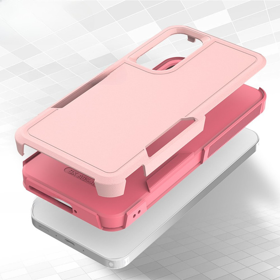 Etui pancerne do Samsung Galaxy A56 5G, Dual Shockproof, różowe
