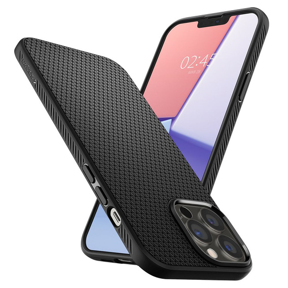 Etui Spigen do iPhone 13 Pro, Liquid Air, czarne + szkło