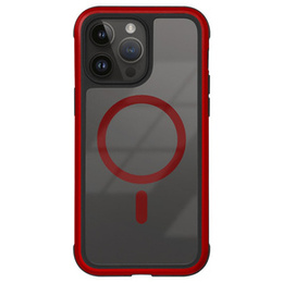 Etui KZDOO do iPhone 16 Pro Max, Metal Frame, do MagSafe, czerwone