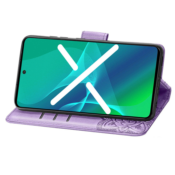Etui z klapką do Motorola Edge 40 Neo, Butterfly, fioletowe
