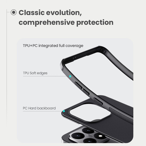 Etui NILLKIN do Xiaomi 15T, Super Frosted Shield Case, czarne