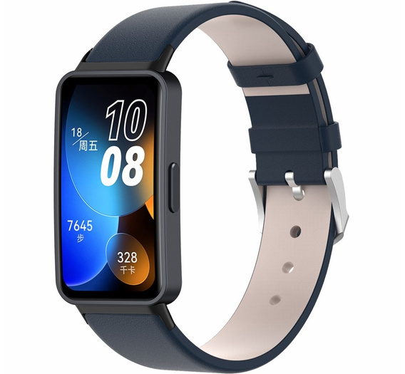 Pasek Skórzany do Huawei Band 8 / Huawei Band 9, Granatowy