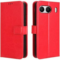 Etui z klapką do OnePlus Nord 4, Crazy Horse Wallet, czerwone