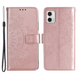 Etui z klapką do Motorola Moto G73 5G, Mandala, różowe rose gold