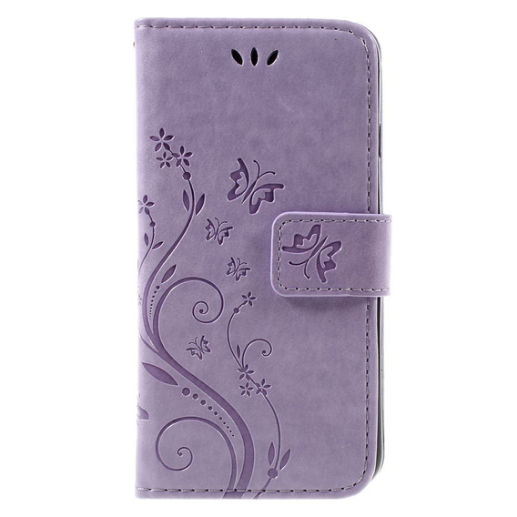 Etui z klapką do iPhone 7/8/SE 2020/SE 2022, Butterfly, fioletowe