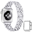 Bransoleta + Etui z Diamentami do Apple Watch 4/5/6/SE 40mm, Srebrna