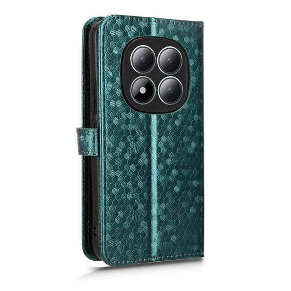 Etui z klapką do Xiaomi Redmi Note 15 Pro 5G, Wallet Rhombus, zielone