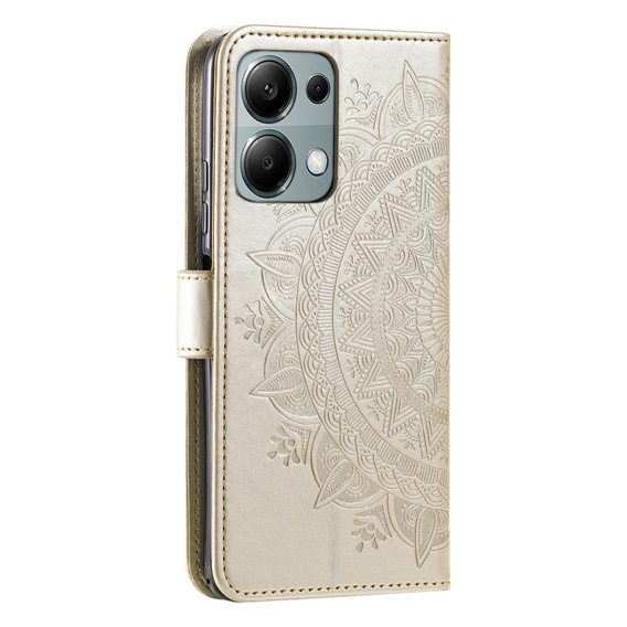 Etui z klapką do Xiaomi Redmi Note 13 Pro 4G / Xiaomi Redmi Note 14S / Xiaomi Poco M6 Pro 4G, Mandala, złote