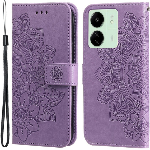 Etui z klapką do Xiaomi Redmi 13C / Poco C65, Mandala, fioletowe