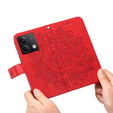 Etui z klapką do Xiaomi Redmi Note 13 5G, Mandala, czerwone