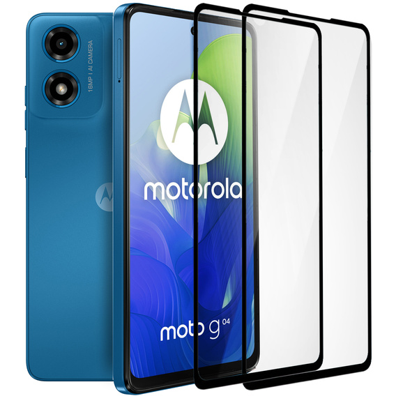 2x Szkło Hartowane do Motorola Moto G04 / G24 / G24 Power, ERBORD 3D pełne, szybka na cały ekran