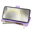 Etui z klapką do Samsung Galaxy S25 Edge, Rhombus Crossbody, fioletowe