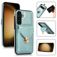 Etui do Samsung Galaxy A25 5G, Card Holder, z paskiem na ramię, zielone