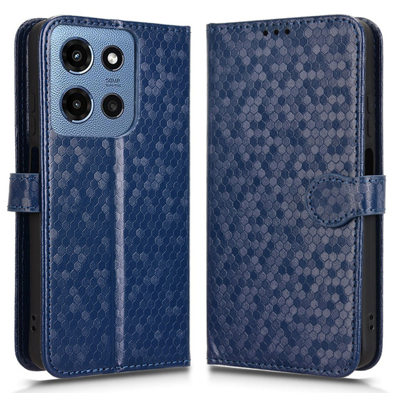Etui z klapką do Motorola Moto G86 5G, Wallet Rhombus, niebieskie
