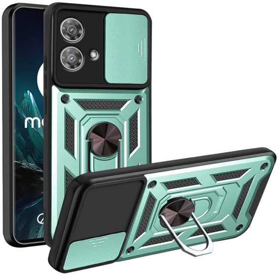 Etui pancerne do Motorola Edge 40 Neo, CamShield Slide, zielone