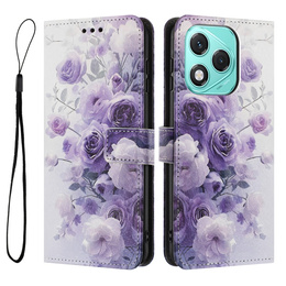 Etui portfelowe do Honor 400 Lite – fioletowa róża