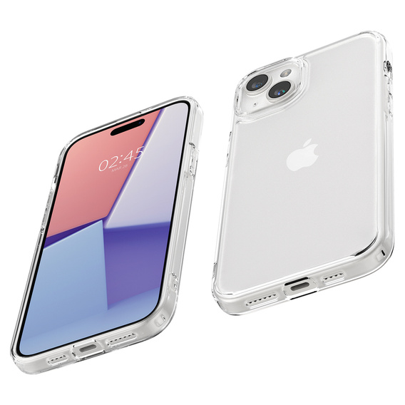 Etui Spigen do iPhone 15, Ultra Hybrid, przezroczyste + Szkło Hartowane 9H