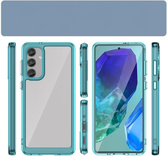 Etui do Samsung Galaxy M55 5G, Fusion Hybrid, przezroczyste / niebieskie