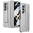 Etui ochronne PC z podstawką i ochroną zawiasu do Samsung Galaxy Z Fold6 5G – srebrne