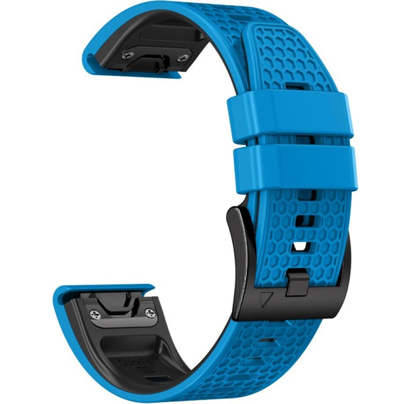 Pasek Silikonowy do Garmin Fenix 5/6/7 Forerunner 965/955/945/935 22mm, Niebieski / Czarny